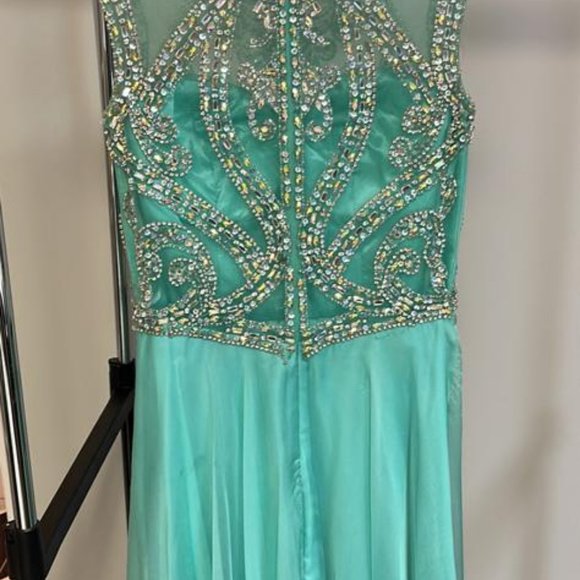 Aqua Blue Dress Size 6 Wedding Guest Dress/Prom Dress - Picture 2 of 6